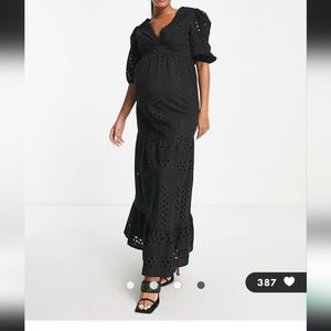 Maternity  Eyelet Cotton Maxi dress